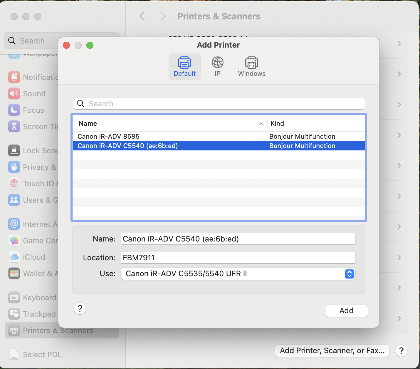 Add Printer Mac Step 5 - Use AirPrint
