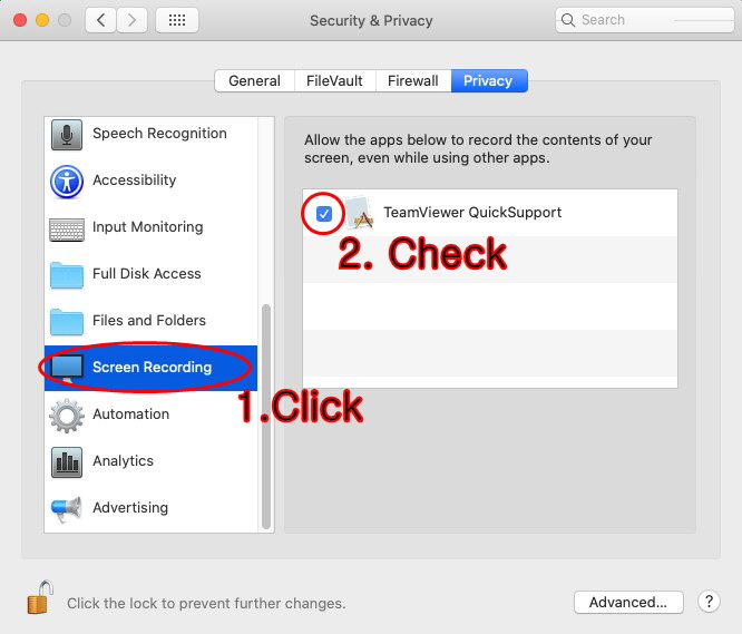 TeamViewer Mac Step 5 - Screen Recording