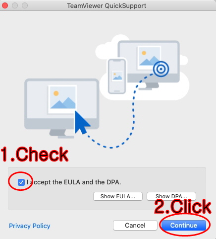 TeamViewer Mac Step 3 - EULA