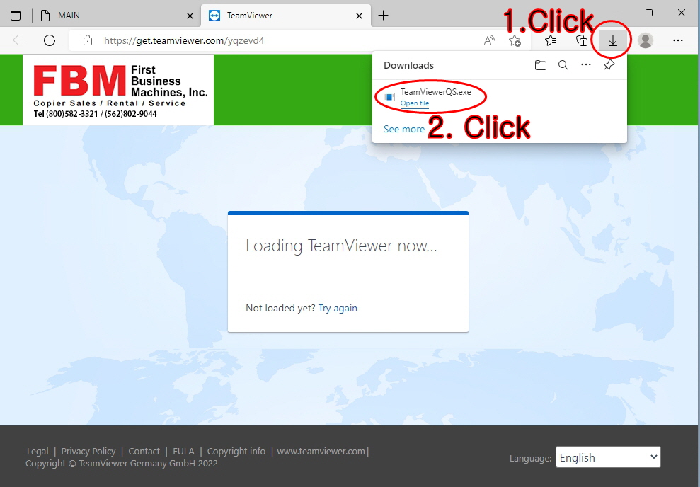 TeamViewer Windows Step 2 - Open download