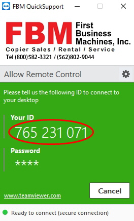 TeamViewer Windows Step 5 - ID and Password